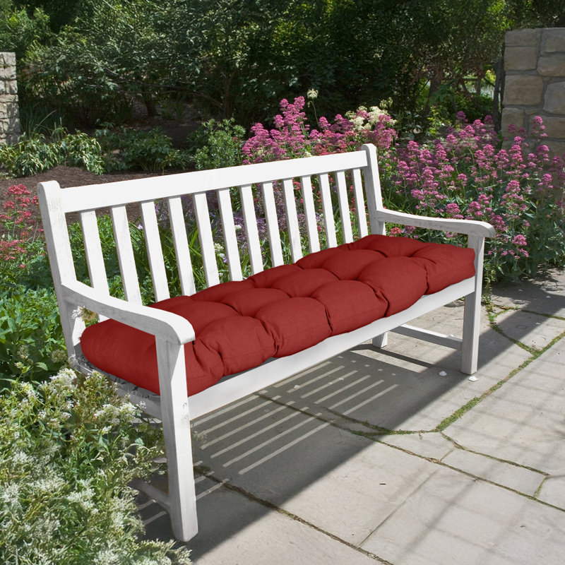 Outdoor 5"H Bench Seat Cushion, Red, 46" W x 20" D