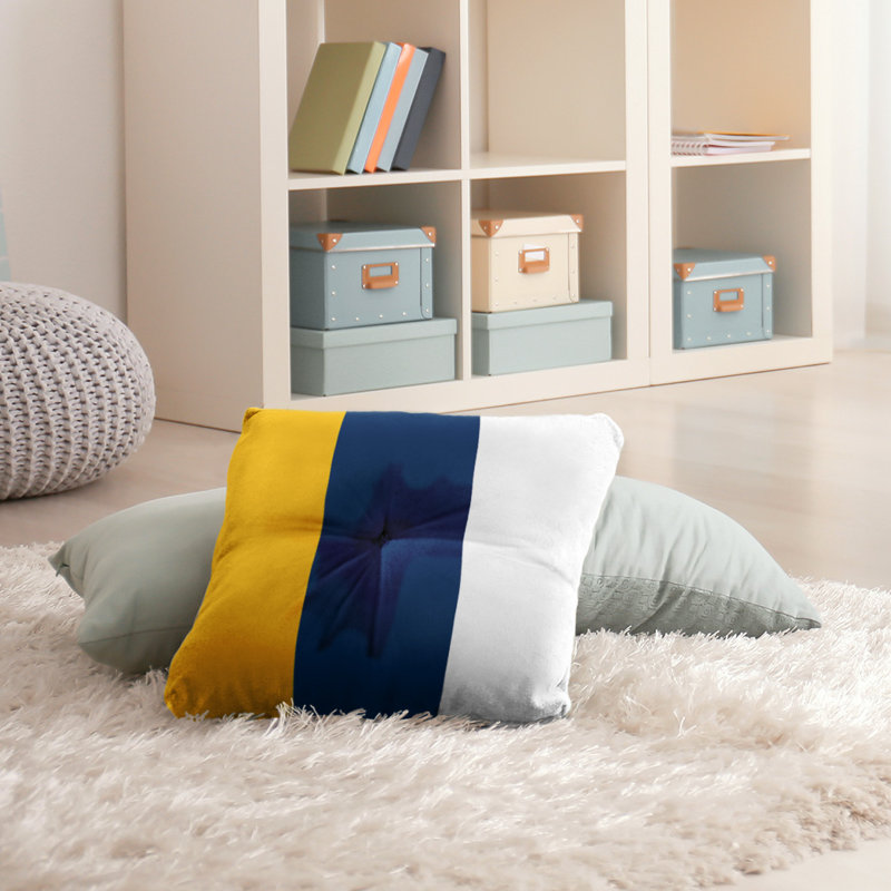  Coussin de sol touffeté, 30 po x 30 po, Milieu bleu marine