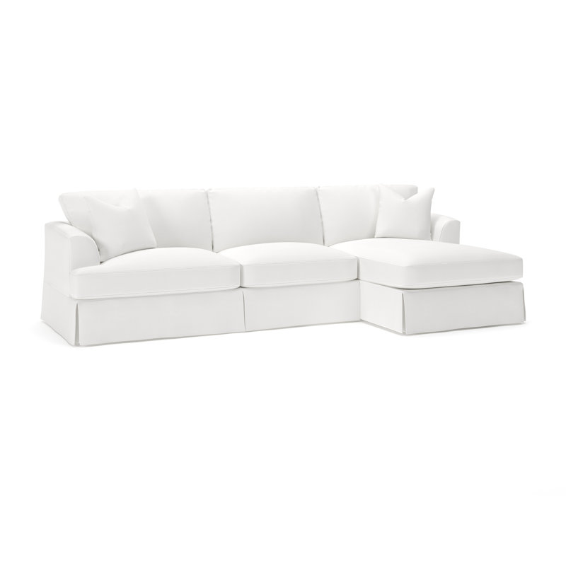 Lucia Chaise Sectional, Right Hand Facing, Bayou Off White Canvas