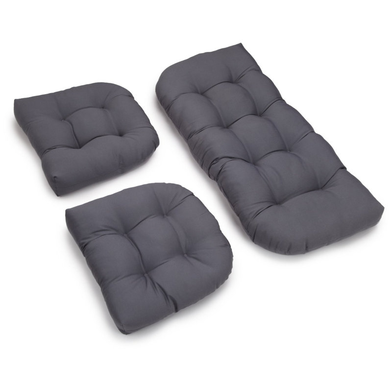 Outdoor 5'' Loveseat Seat Cushion, Gray