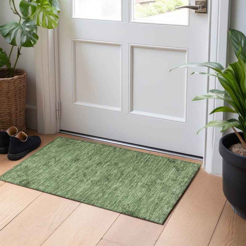 Machine Washable Indoor/Outdoor Segin ACN1111 Fern, Rectangle 1'8" x 2'6"