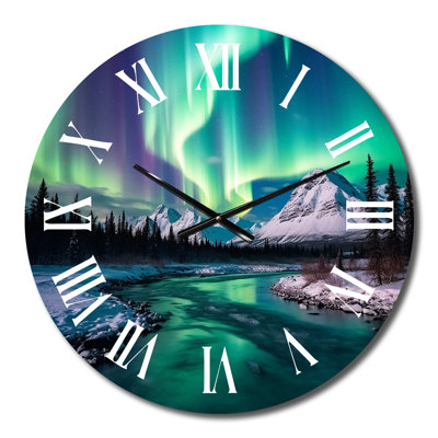 Horloge murale en métal Northern Lights