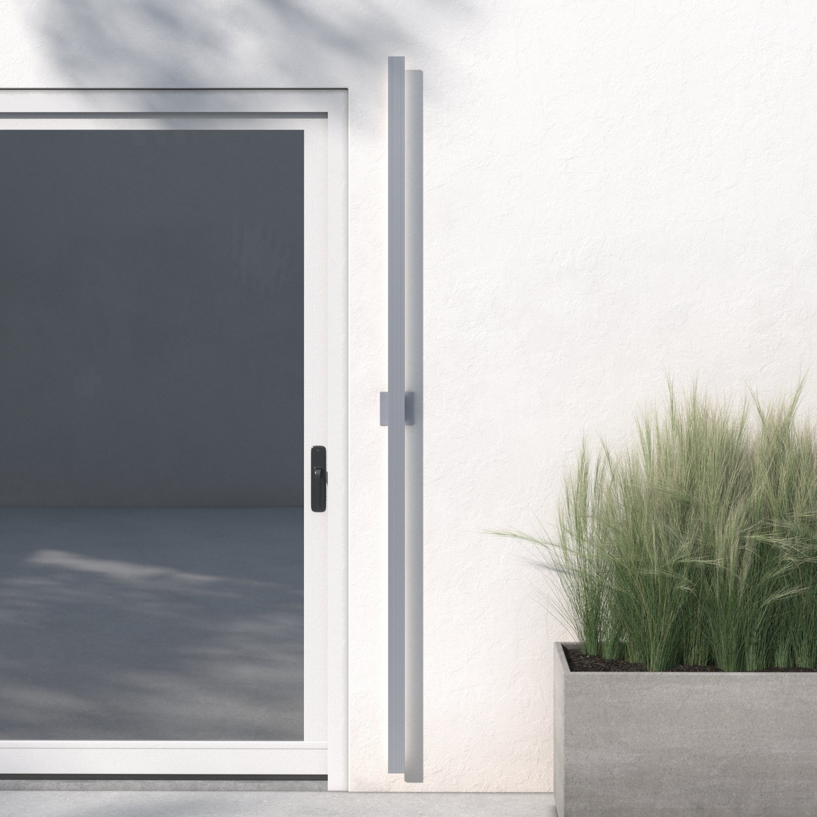 Replay Outdoor Armed Sconce, Satin Aluminum