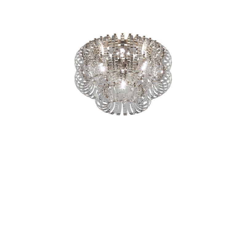 Ecos 3 - Light Flush Mount, Matte Bronze, Crystal Striped Glass