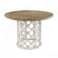 Table de salle à manger ronde en bois 47 x 47 x 31 po avec base découpée ornée