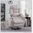 Nairi Ivory Leather Aire Power Motion Recliner with Lift, Heating & Massage Function