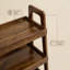 Étagère échelle 100% bois massif, petite bibliothèque échelle 3 niveaux, étagère échelle autoportante avec rangement ouvert, table d'appoint pour salon, chambre à coucher, bureau, bureau à domicile, économie d'espace, noyer