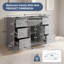 Meuble-lavabo simple de 122 cm (48 po) avec comptoir en surface solide intégré, armoire de rangement à 7 tiroirs, portes à fermeture amortie, style traditionnel autoportant-746310003