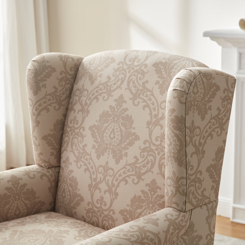 Upholstered Plain Weave / Muslin Armchair, Brown Floral