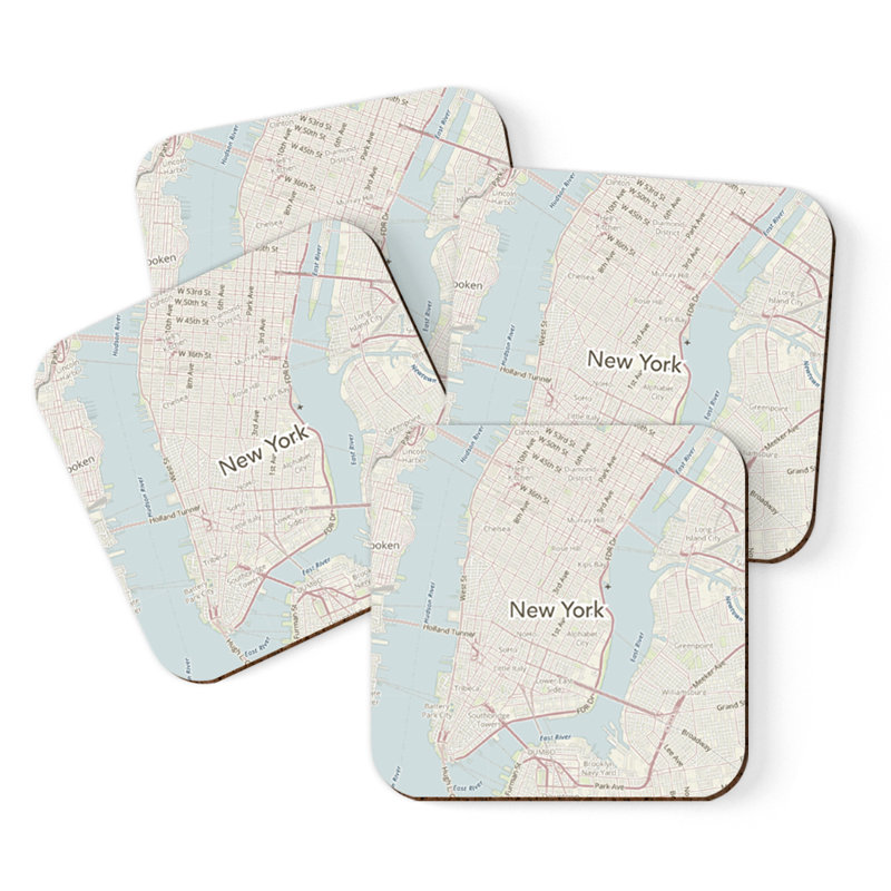 Sous-verre carte des États-Unis, New York