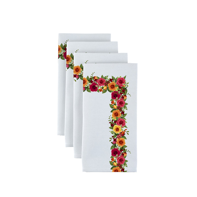 Shawna Polyester Floral Square Napkin