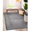 Tapis gris / blanc en polypropylène tissé à la machine Caleal-2046069519