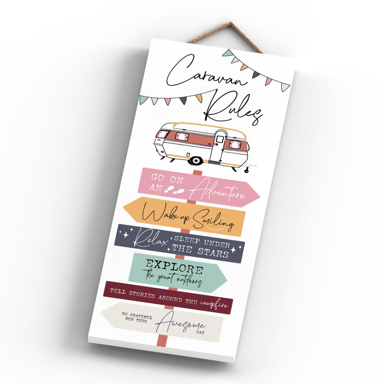 Camper Caravan Rules Sign Wall Décor