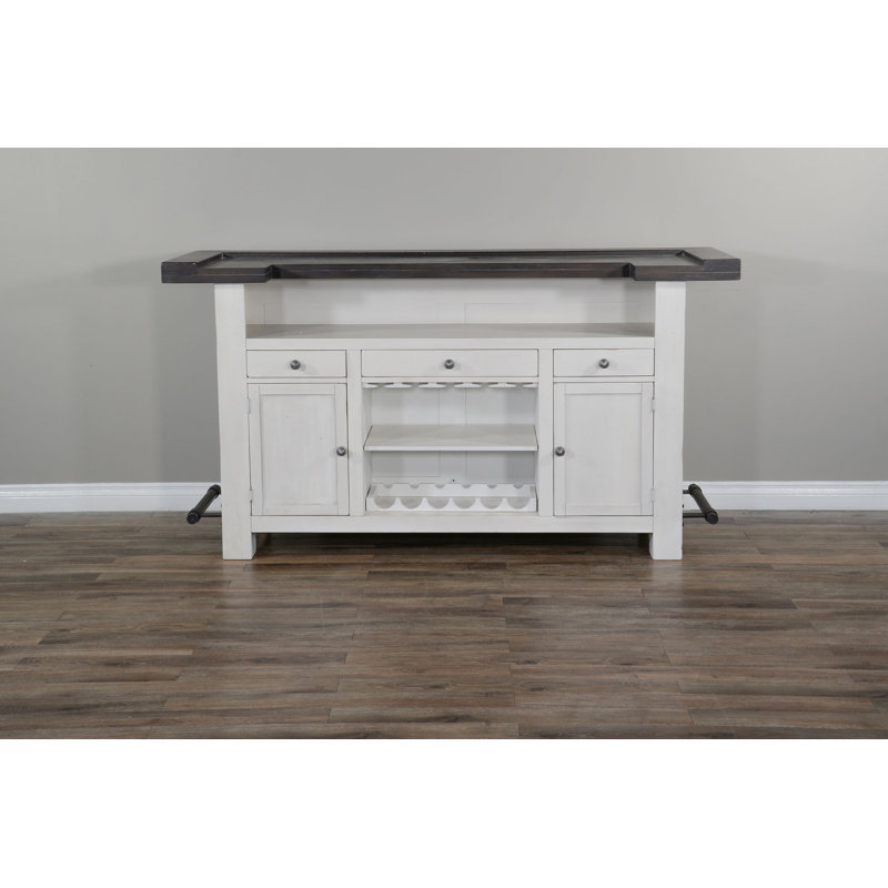Hardin 78'' Home Bar, White/Dark Brown