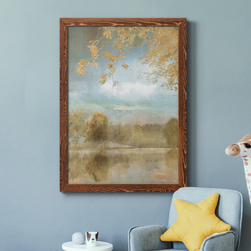 Golden Fall - Peinture sur toile encadrée, Cadre en érable, H 37,5 po x l 27,5 po x P 1,5 po