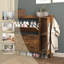 Armoire de rangement pour chaussures avec 2 tiroirs rabattables, organisateur autoportant avec pieds en métal pour le vestibule, étagère à chaussures étroite, brun rustique