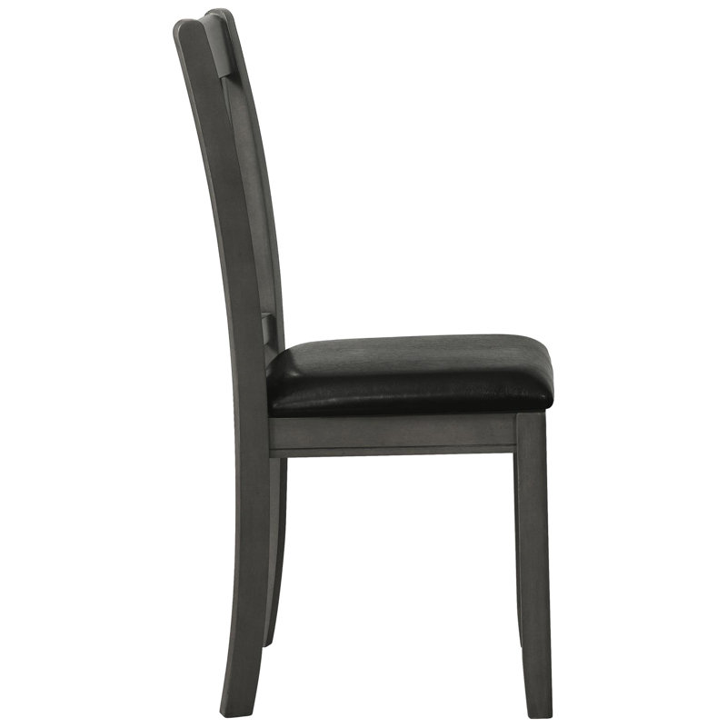 2 chaises d'appoint transitionnelles - gris moyen avec dossier noir et siège en mousse 2 pièces gris, dossier, sièges rembourrés pour plus de confort