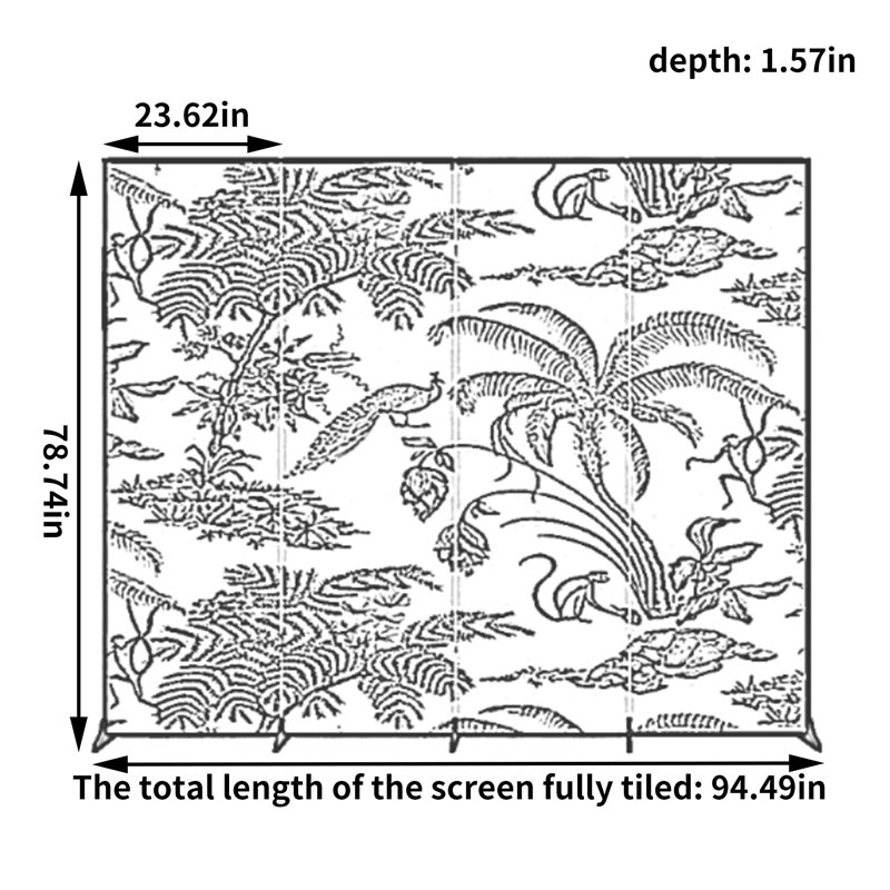 Narmila, 78.74" H x 94.49" W x 1.57" D