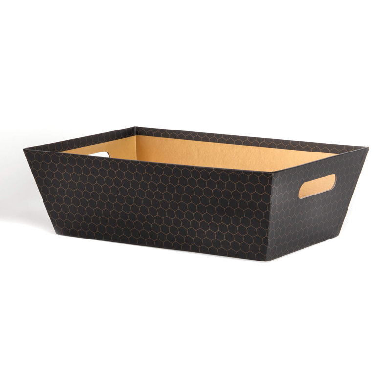 PLATEAU MOYEN RECT DORÉ NOIR ET LIT DE MIEL DORÉ, L 9 po x P 14 po