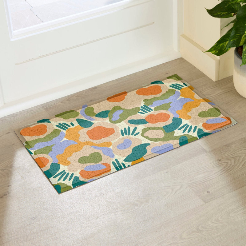 Non-Slip Floral Doormat, 16" x 28"