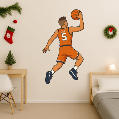 Décoration de salle de basketball personnalisée nom enfant