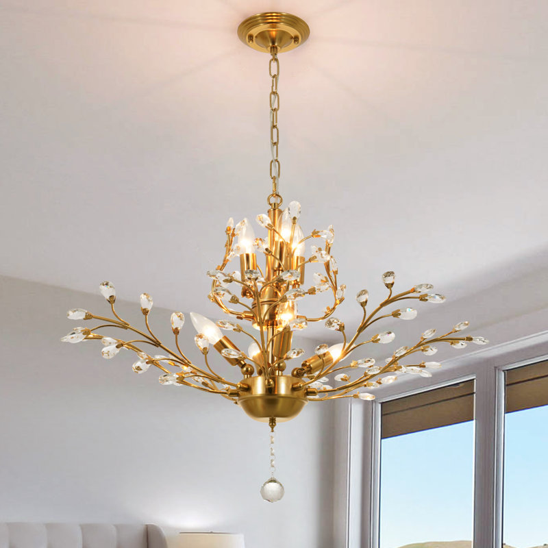 Damijan 30" Modern Firefly Chandelier 7 - Light Dimmable with Hanging Chain