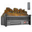Chauffe-foyer électrique à bûches 20 pouces 1500w Chauffe rapide 5 lumières de flamme Choix de couleur Minuterie Télécommande Température précise Protections multiples Noir ABS