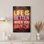 Neon Life Is Better When You Game Sign On Brick Wall Canvas Wall Art-133548888