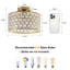 Plafonnier semi-encastré 1 lumière l 11,12 po avec abat-jour en cristal-340649469