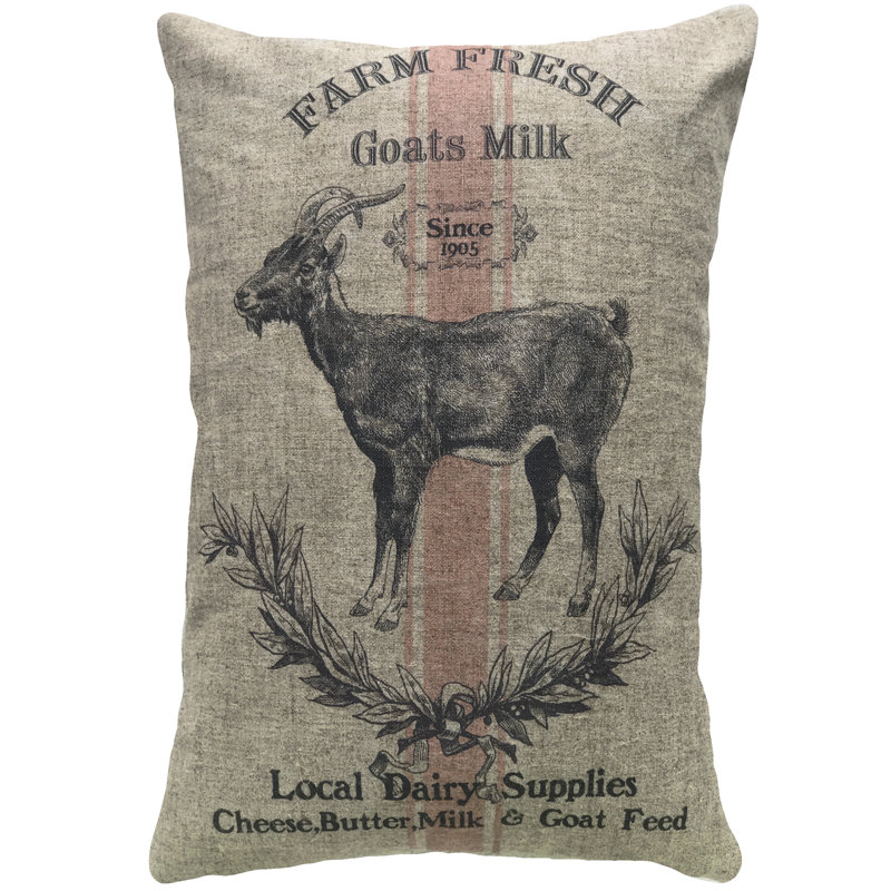  Goat Farm Linen Throw Pillow