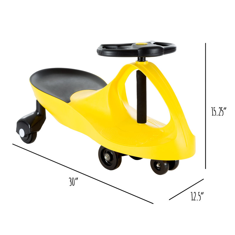 Pink and Black Plastic Wiggle Ride-On Car for Toddlers