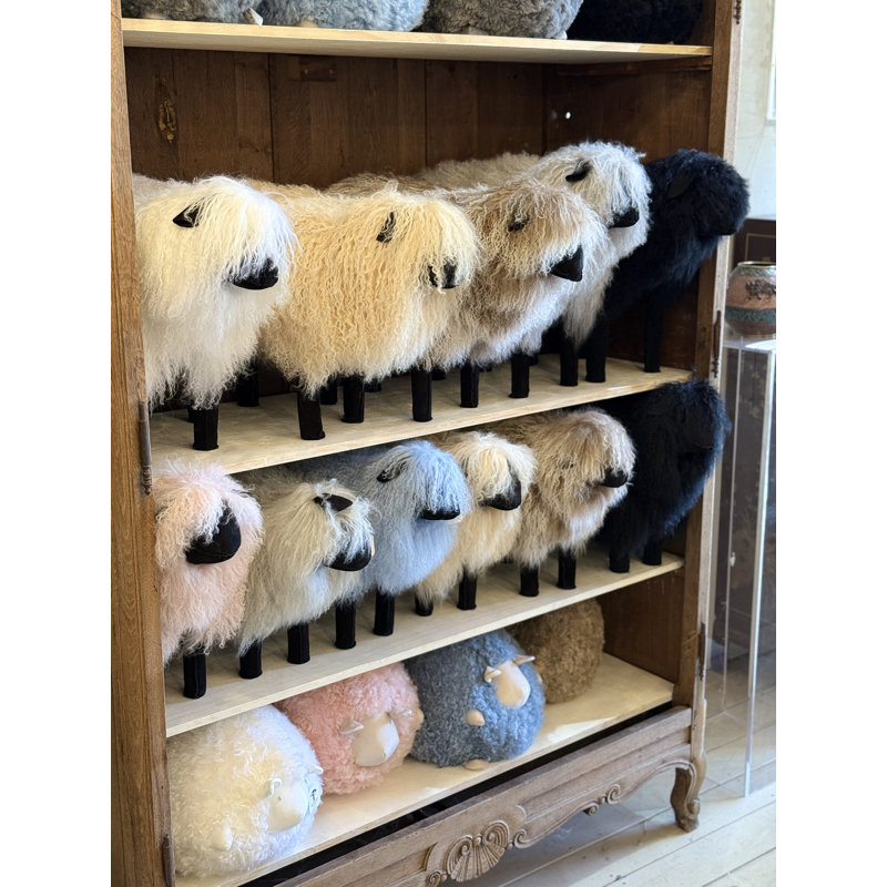 Handmade Tibetan Lamb Sheep Figurine by Outpost Original, Medium, White