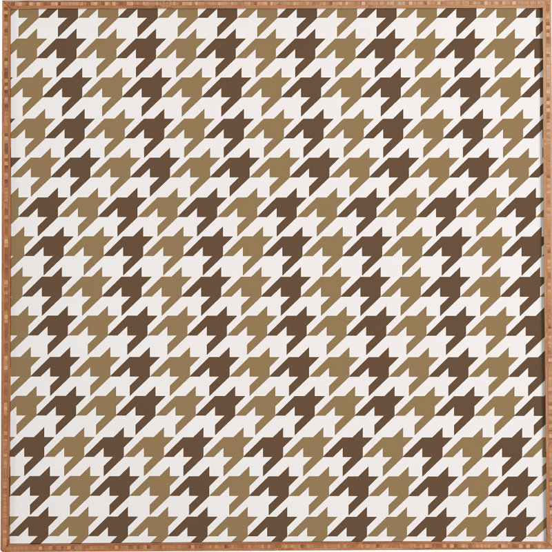 Houndstooth brun classy, impression encadrée, H 12 po x l 12 po x P 1 po