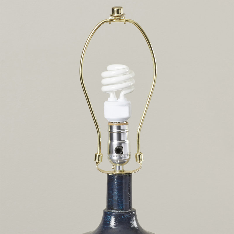 Lampe de table Kanisha Hydrocal, H 28 po x l 21 po x P 21 po, Bleu marine indien