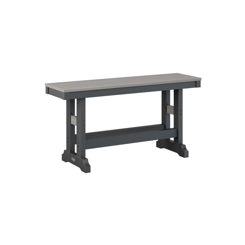 Garden Classic Patio Bench, 23" H x 12.5" W x 44" D, Driftwood Gray/Black