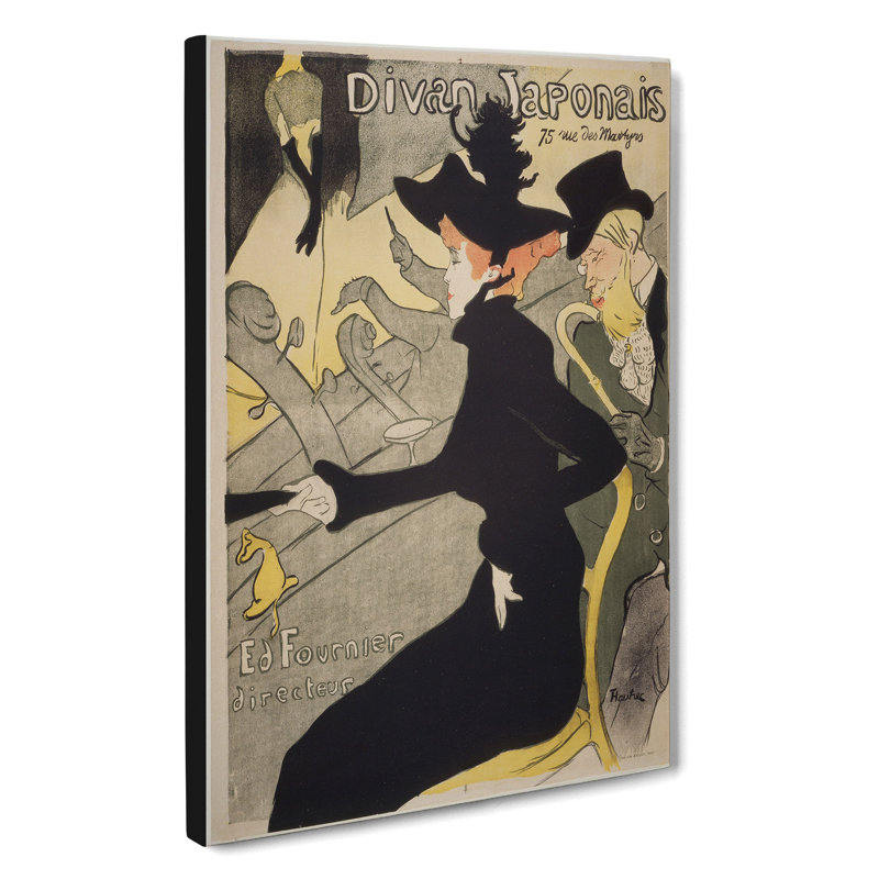 Divan Japonais by Henri De Toulouse-Lautrec - Wrapped Canvas Painting, 50cm H x 35cm W x 3cm D