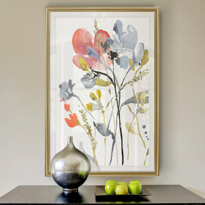 Flower Overlay I' Print on Canvas