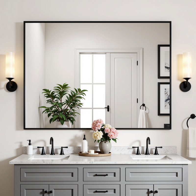 Miroir mural de salle de bain Lunara, 40 po x 32 po
