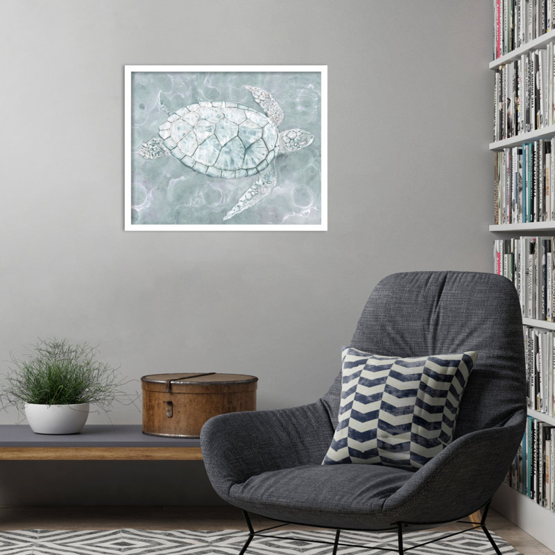 «Sea Turtle» par Stellar Design Studio, reproduction d'art murale en bois, H 21 po x l 25 po