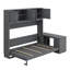 Lit escamotable avec bureau, tablettes de rangement et grandes armoires-579503377