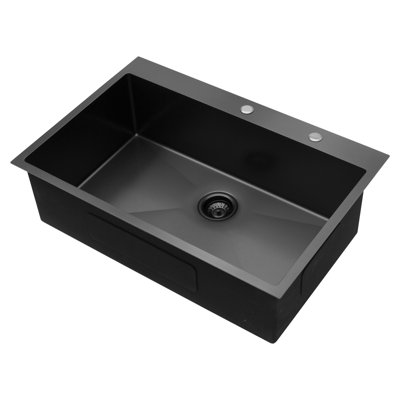 Évier encastré 33 po x 22 po x 10 po en acier inoxydable - Haute durabilité, cuve intérieure spacieuse de 33 po x 22 po x 10 po pour rincer, rouiller et tacher, bol profond