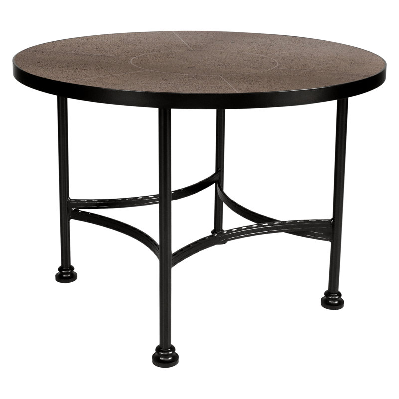 Classico Outdoor Round Dining Table, Carbon Black, 42" W x 42" L x 29.75" H, Canyon Taupe