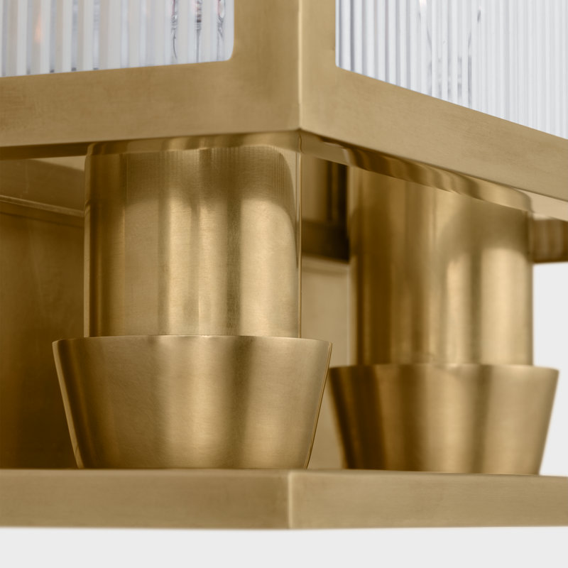 York Flush Mounted Sconce, Soft Brass, 16.25" H x 10" W x 5" D