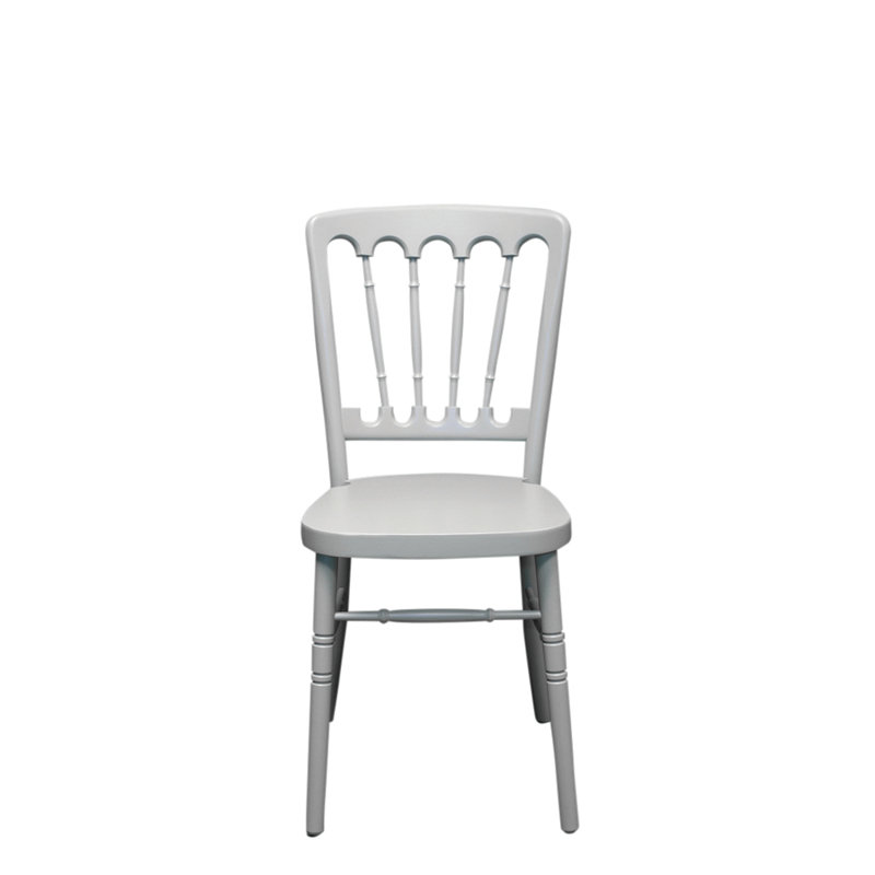 Arroyo 43cm H Solid Wood Slat Back Stacking Side Chair, Grey