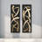 Metal Dimensional Abstract Home Wall Decor with Black Wood Backing-1382404633