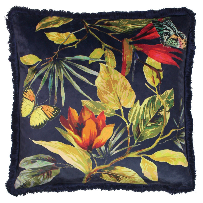 Floral Scatter Cushion, Berry, Polyester