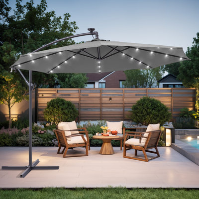 Doraine 120'' Lighted Cantilever Umbrella