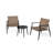 Modern Outdoor Chat Set: 2 PE Rattan Chairs + Black Steel & Tempered Glass Side Table – Durable & Stylish