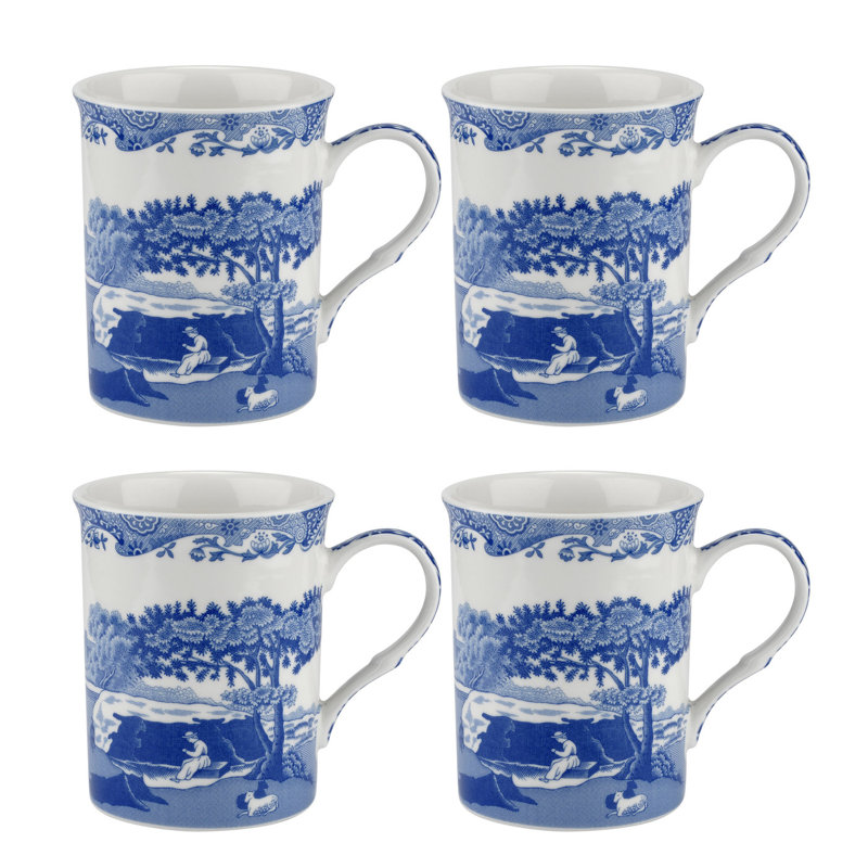 Spode Blue Italian S/4 Mugs 12Oz