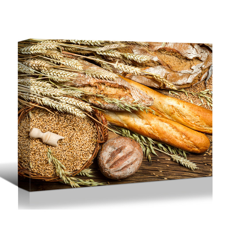 Pain et blé sur toile, H 12 po x l 18 po x P 1,5 po